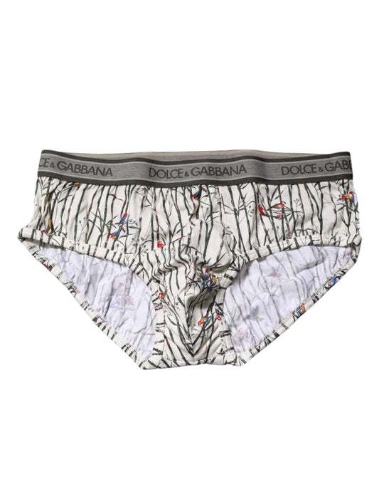Ivory Bird Print Cotton Regular Brief Underwear