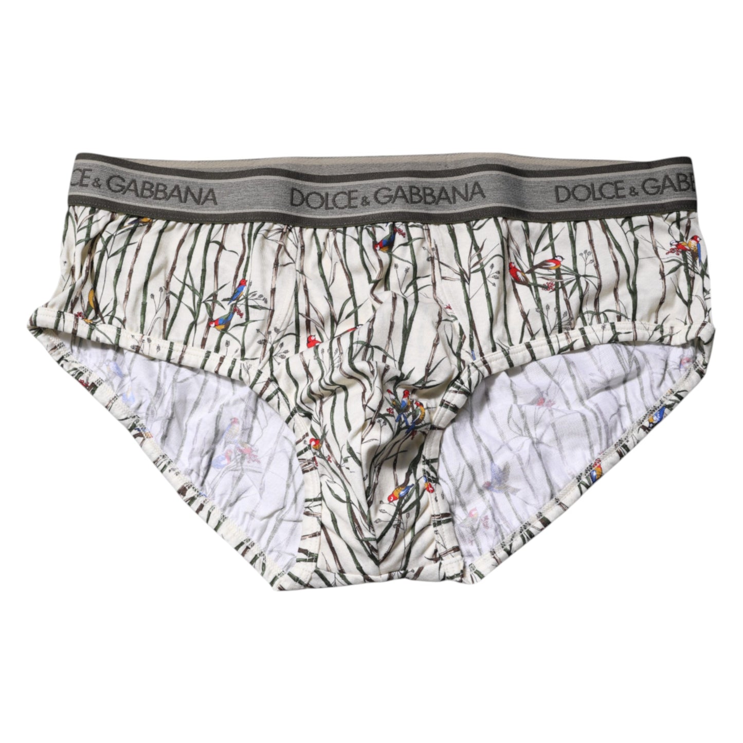 Ivory Bird Print Cotton Regular Brief Underwear