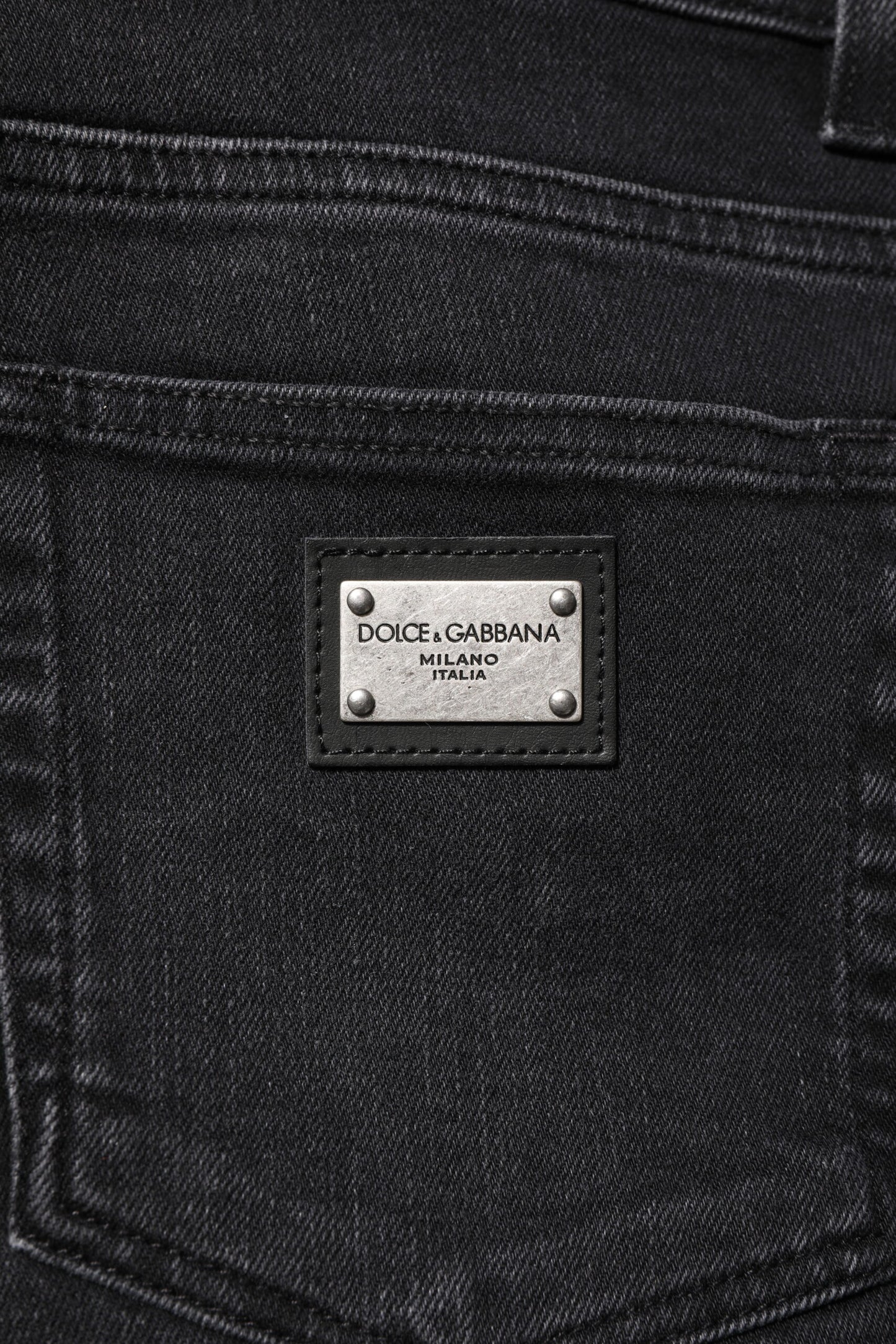 Black Washed Cotton Skinny Denim Jeans