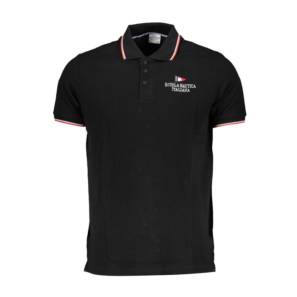 Black Cotton Polo Shirt