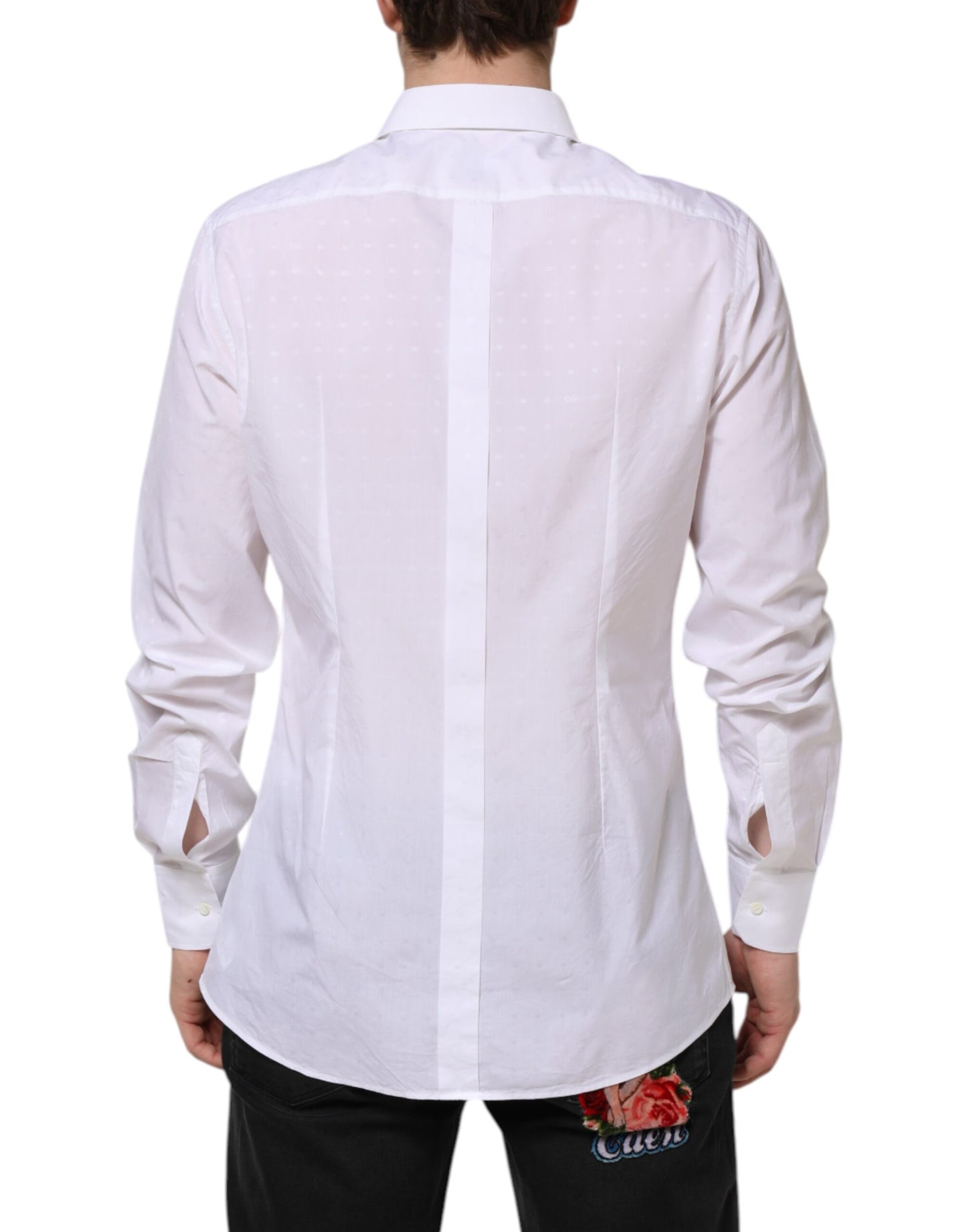 White Cotton GOLD Dress Formal Shirt