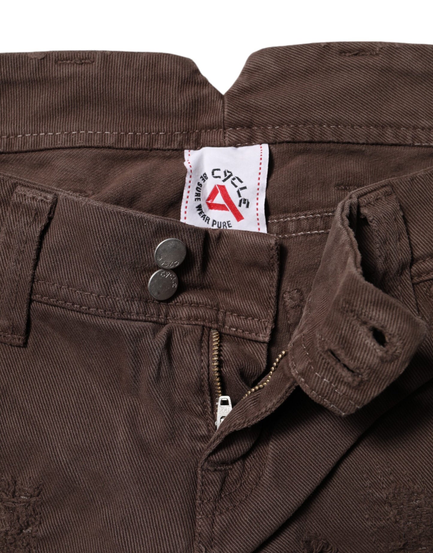 Brown Cotton Low Waist Skinny Casual Jeans