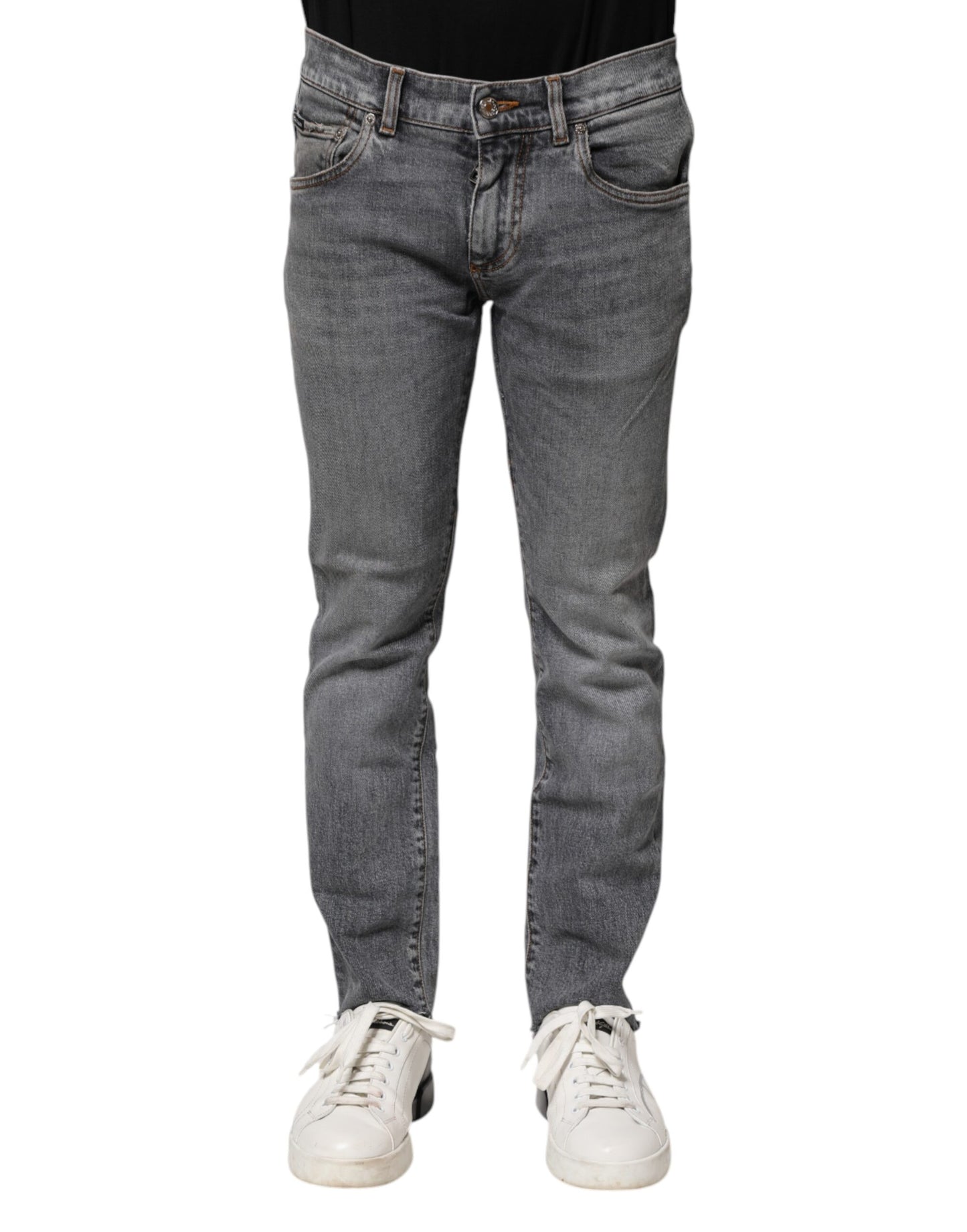 Gray Cotton Skinny Men Denim Trouser Jeans