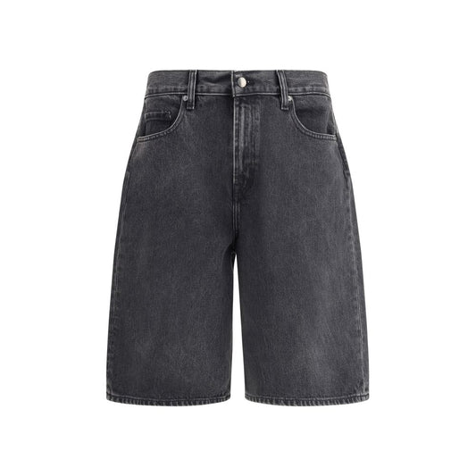 Black Cotton Bermuda Shorts