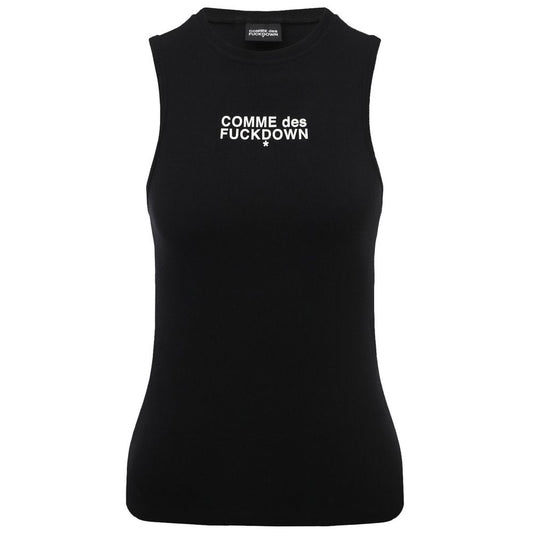Black Cotton Women Tank Top