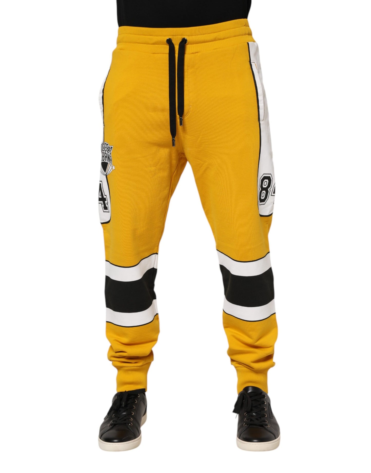 Yellow Cotton Logo Jogger Sweatpants Pants