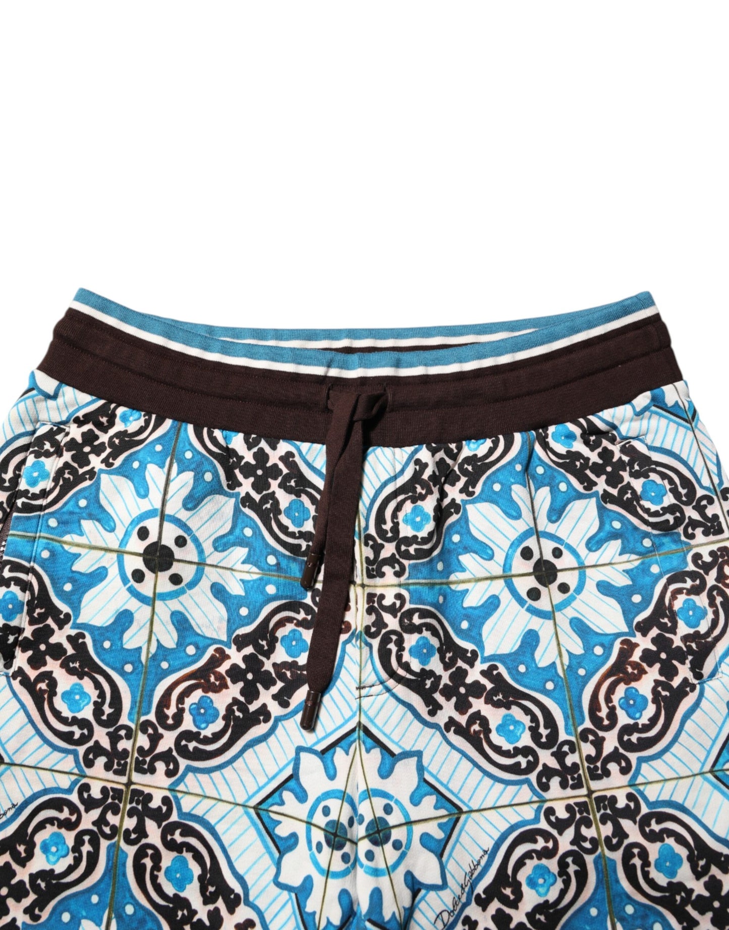 Multicolor Cotton Maiolica Print Bermuda Shorts