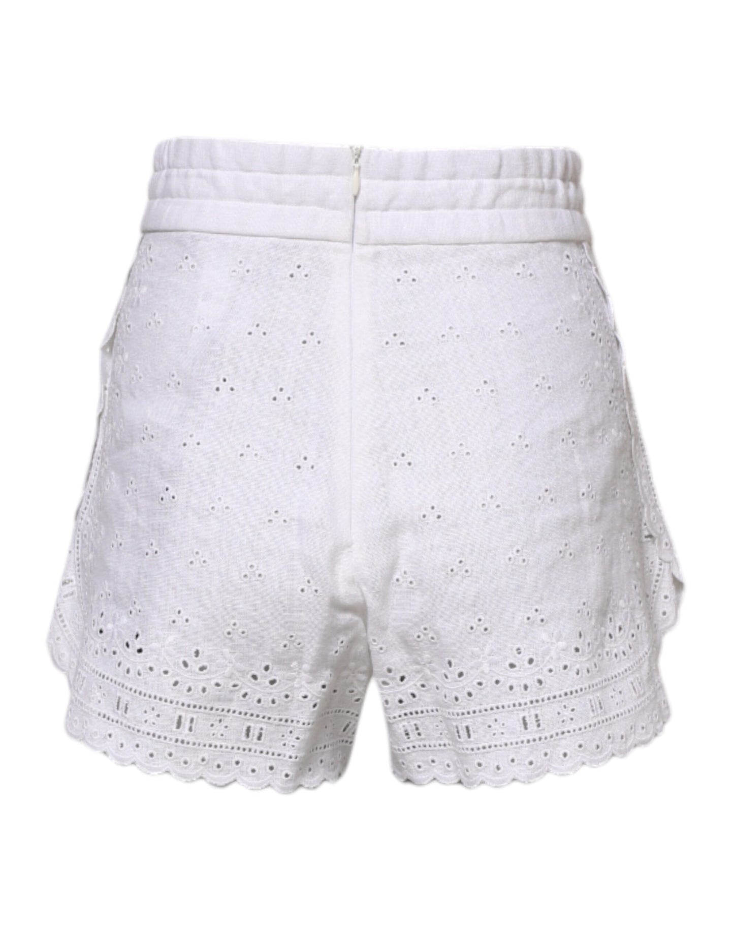 White Linen High Waisted Hot Pants Shorts