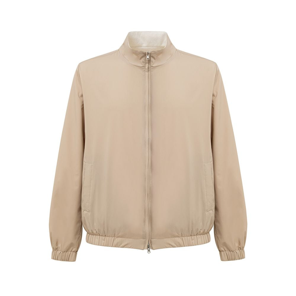Beige Polyester Jackets & Coat