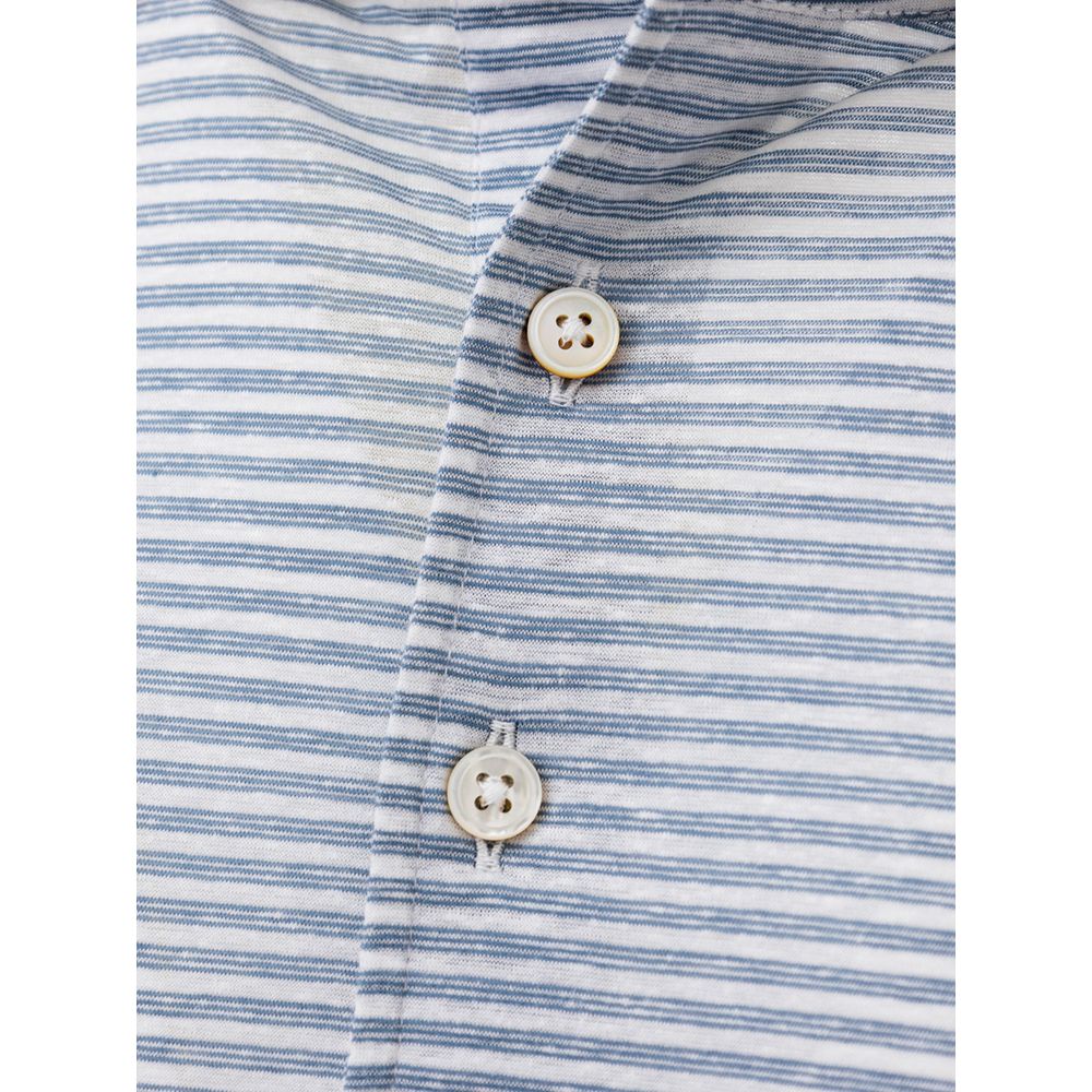 Blue Cotton Polo Shirt