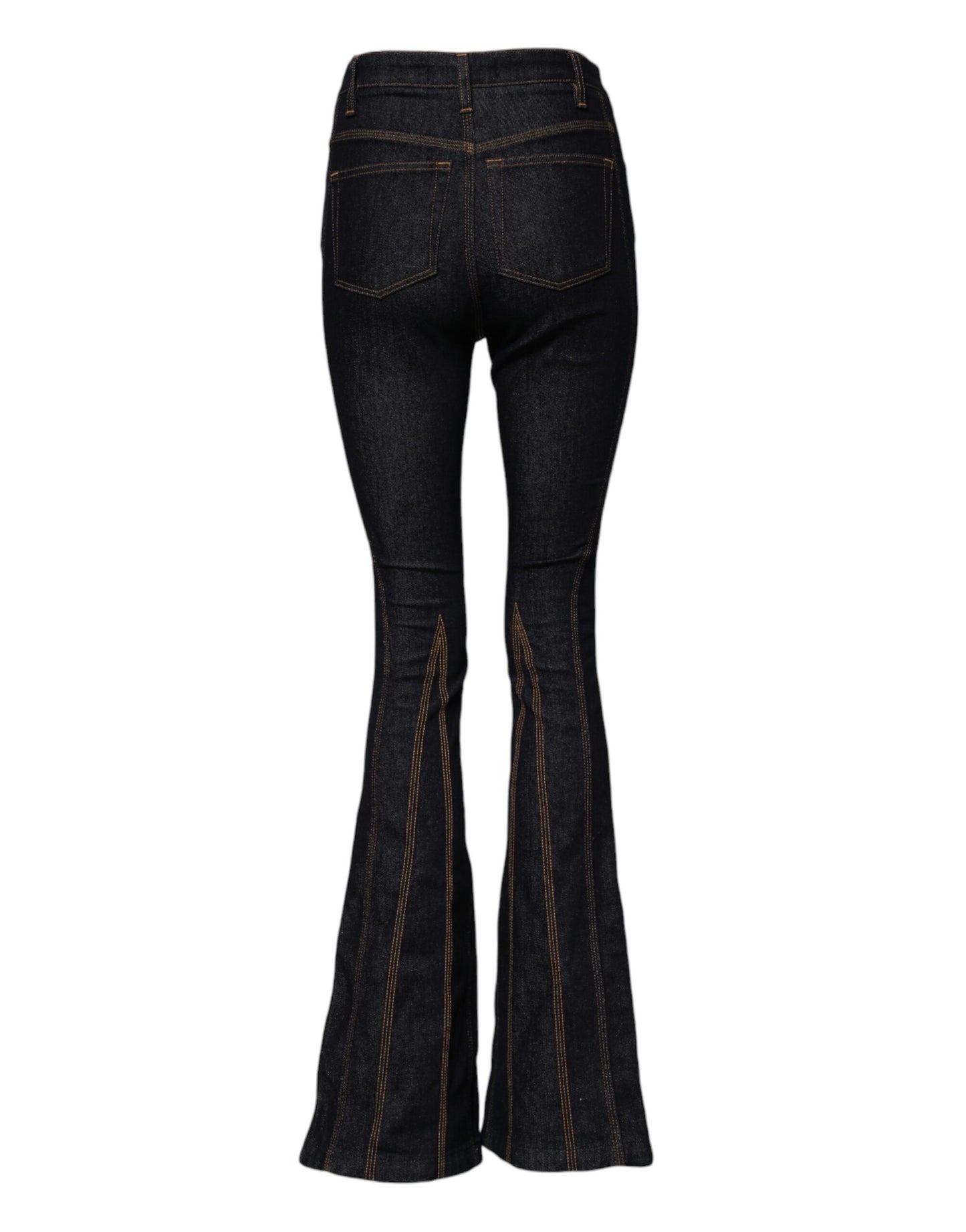 Black Cotton Mid Waist Bootcut Denim Jeans
