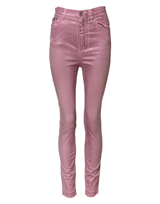Pink GRACE High Waisted Skinny Denim Jeans