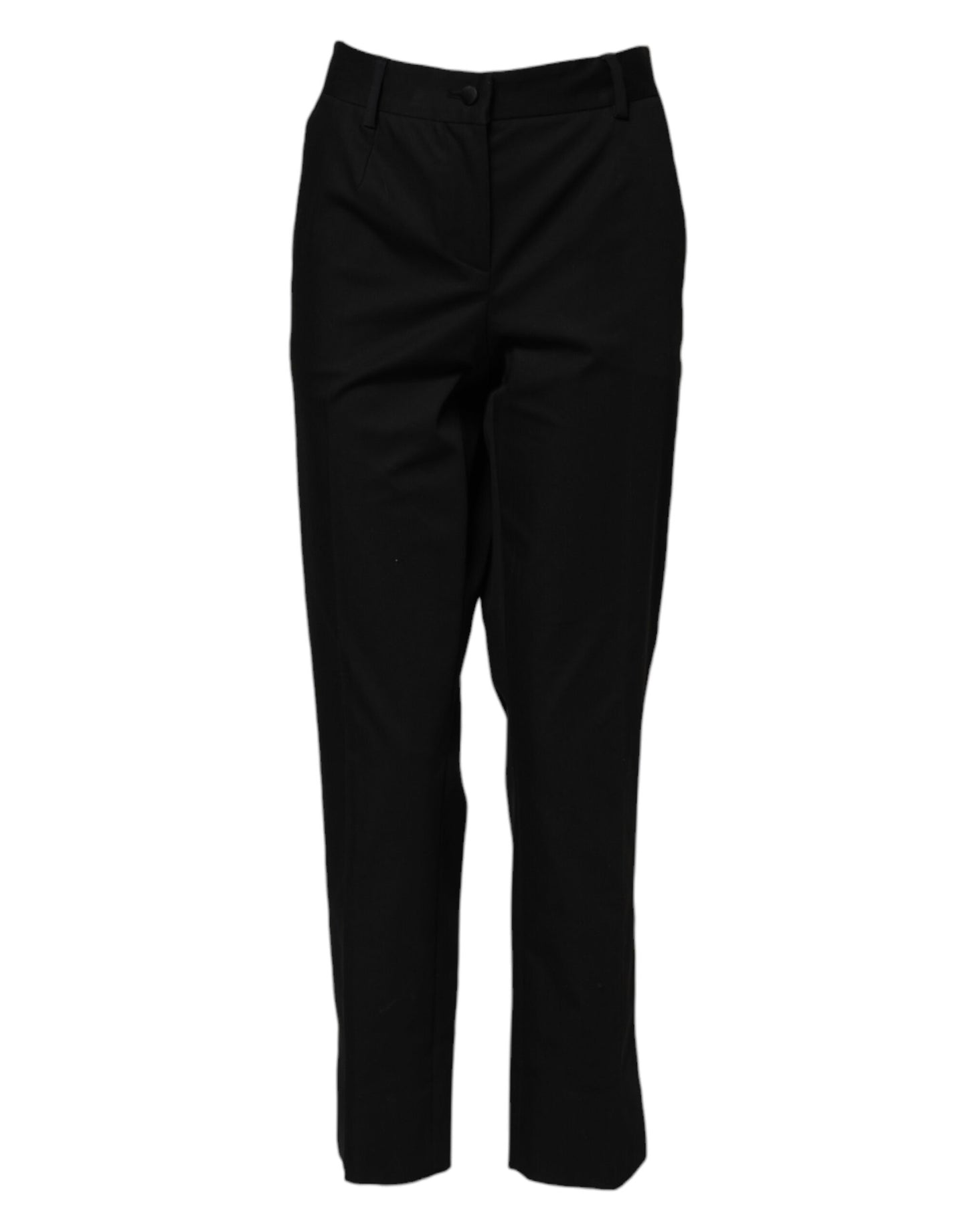 Black Cotton High Waist Formal Pants