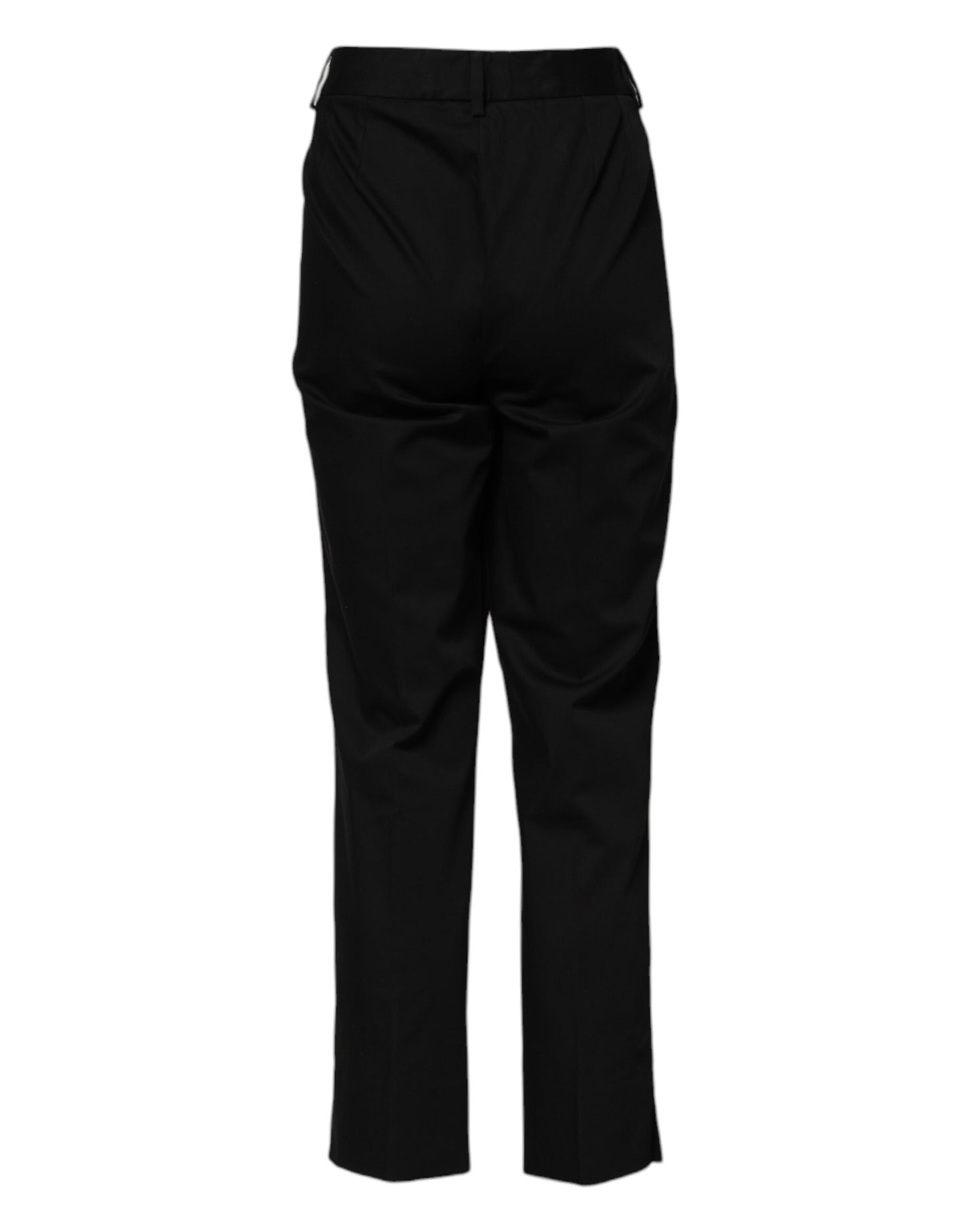 Black Cotton High Waist Formal Pants