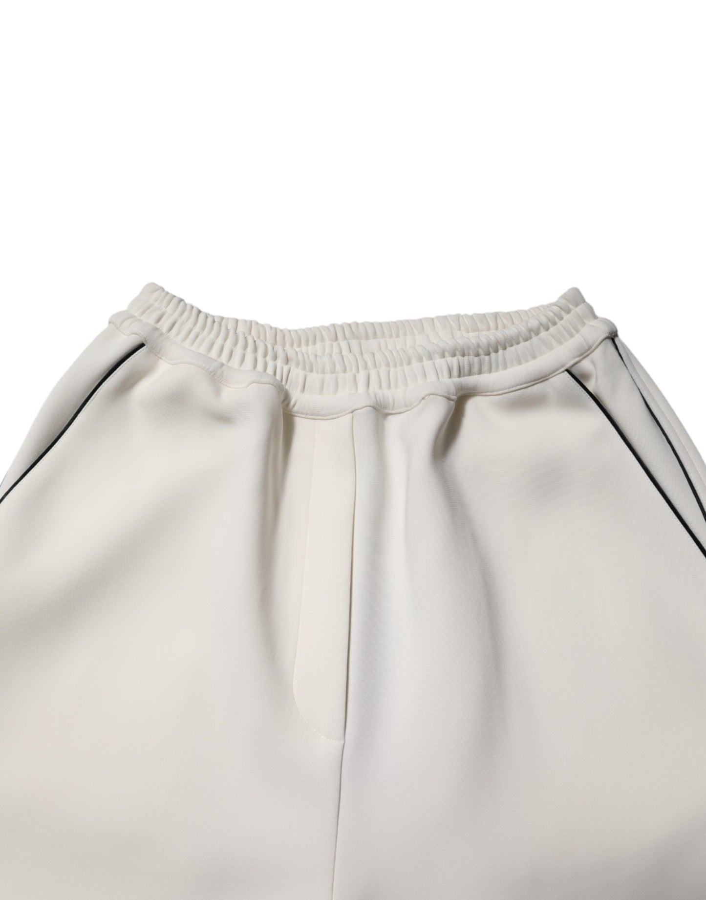 White Viscose Wide Leg Pull On Pants