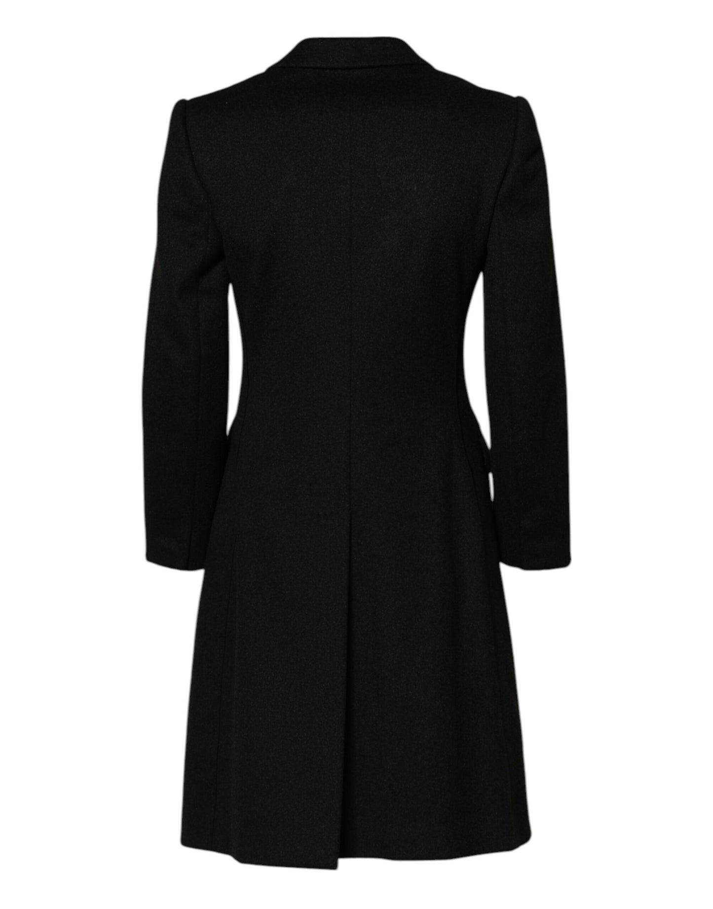 Black Wool Long Sleeves Trench Coat Jacket