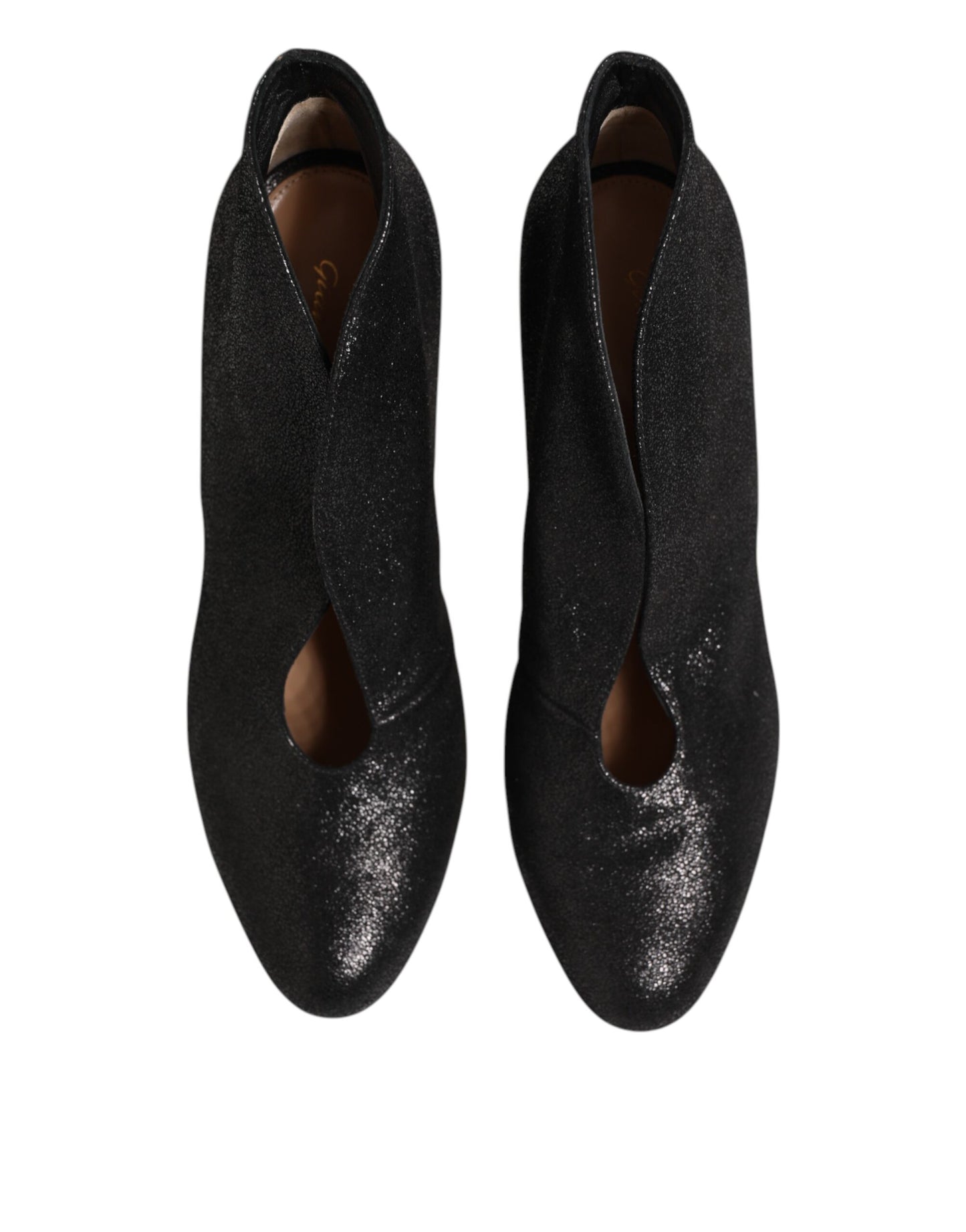 Metallic Black Pump Stiletto Heels Shoes