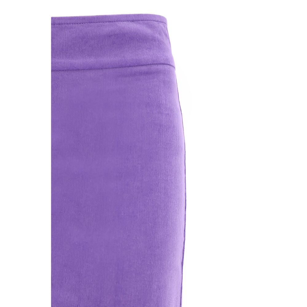 Purple Cotton Casual Pants