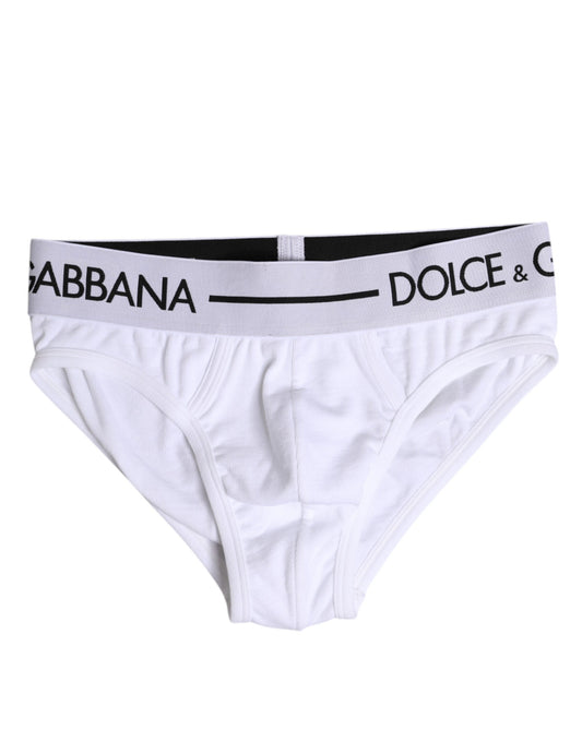 White Cotton Stretch Regular Brief Underwear