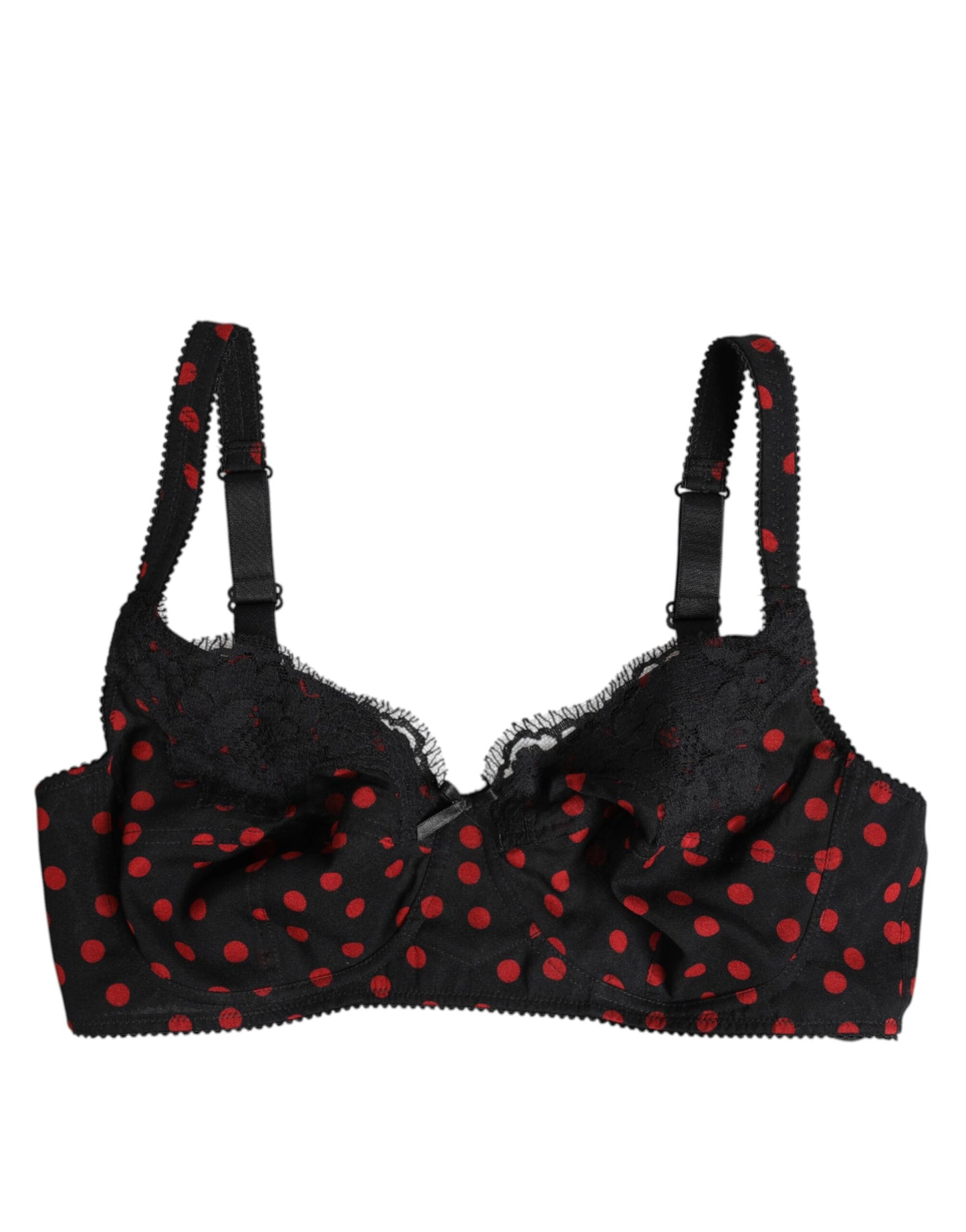 Black Red Polka Dot Underwired Balconette Underwear