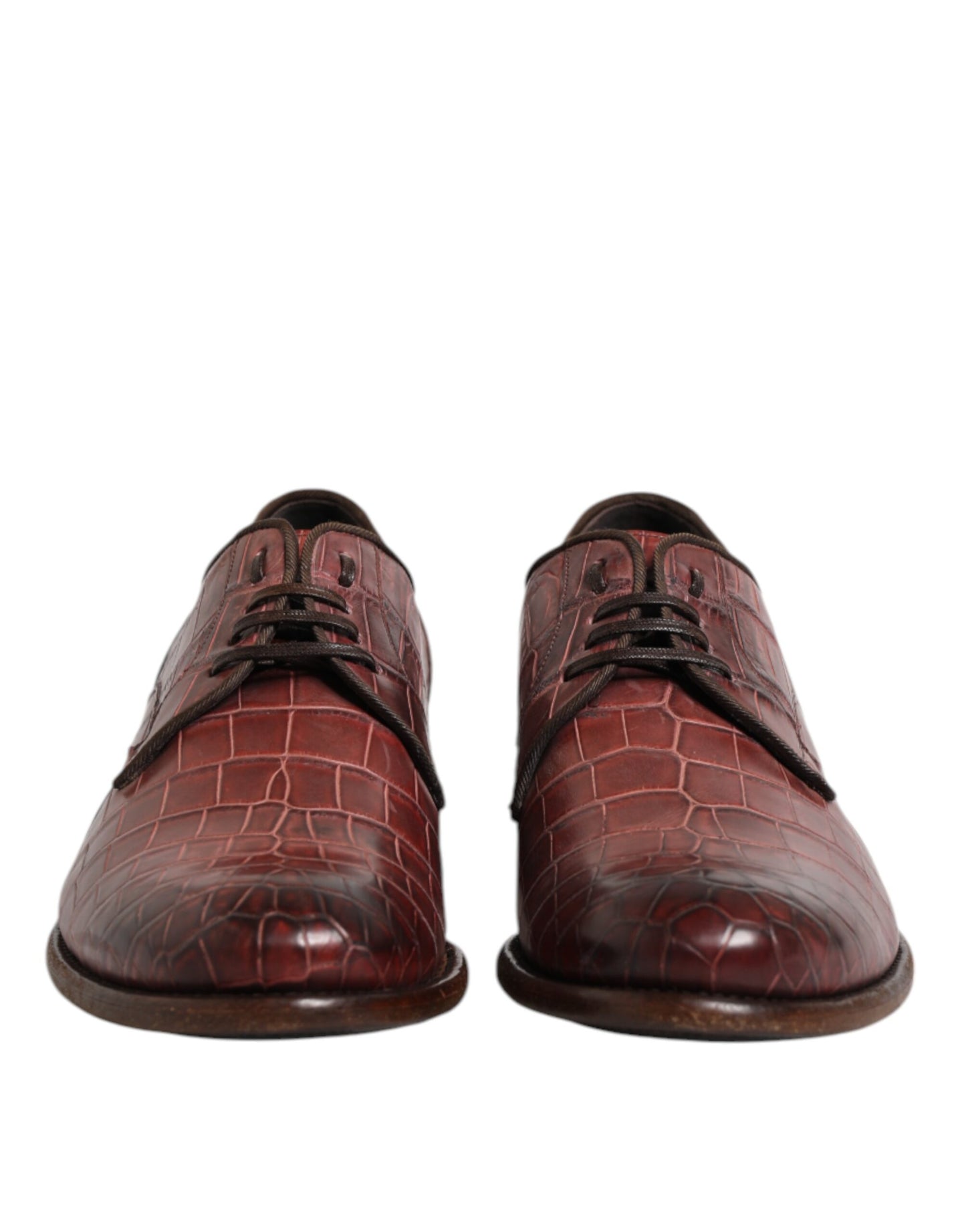 Burgundy Leather Lace Up Derby Dress Shoes