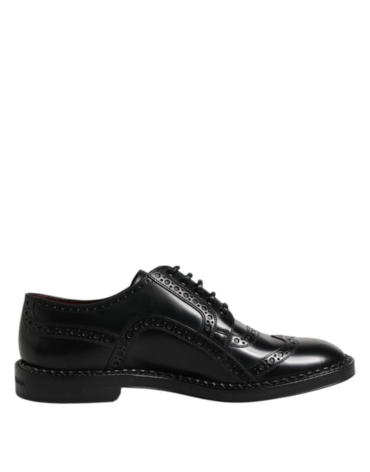 Black Calf Leather Derby Formal Dress Shoes