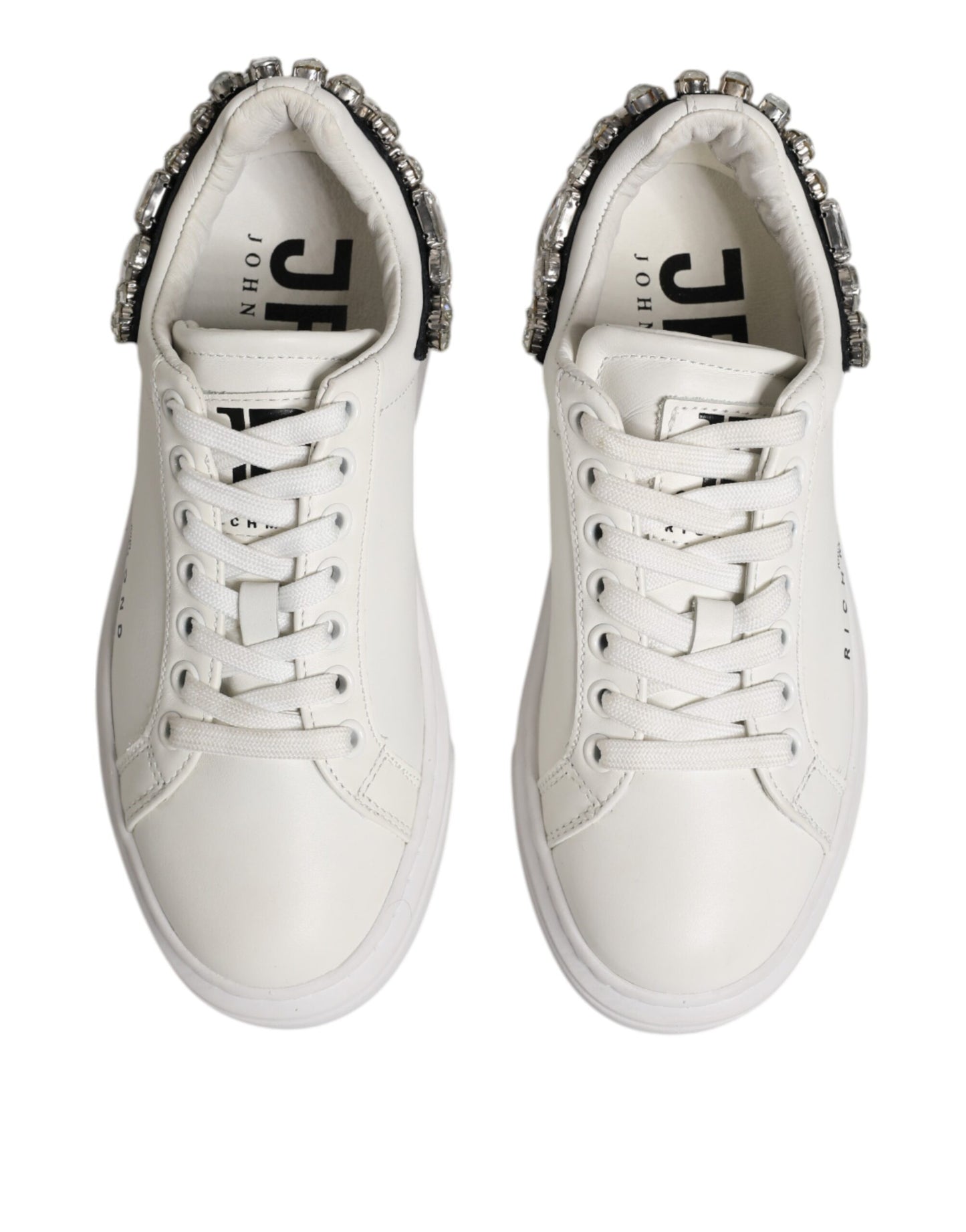White Rhinestone Embellished Sneakers Shoes