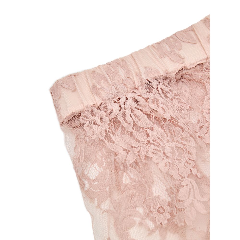 Pink Cotton Midi Skirt