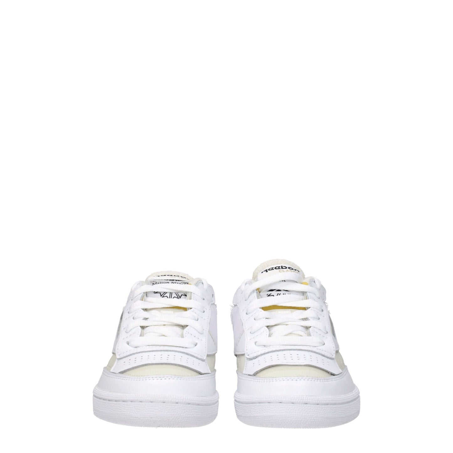 White Fabric Low Top Sneakers