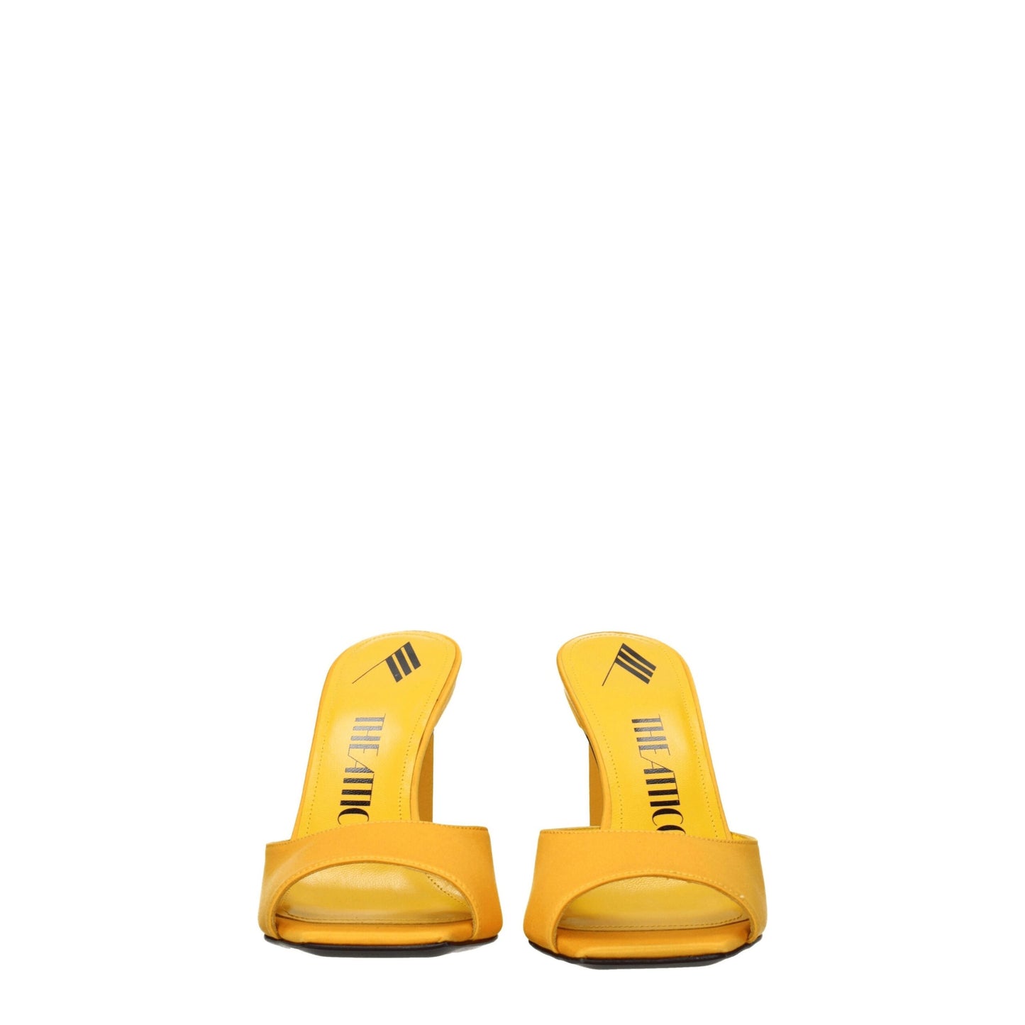 Orange Satin Stiletto Heel Sandals