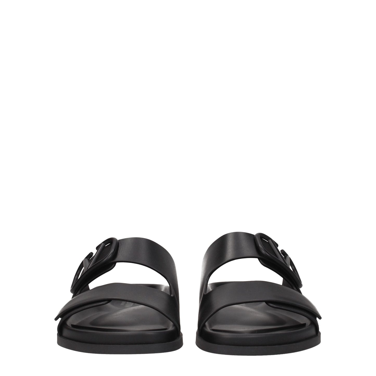 Black Leather Slippers