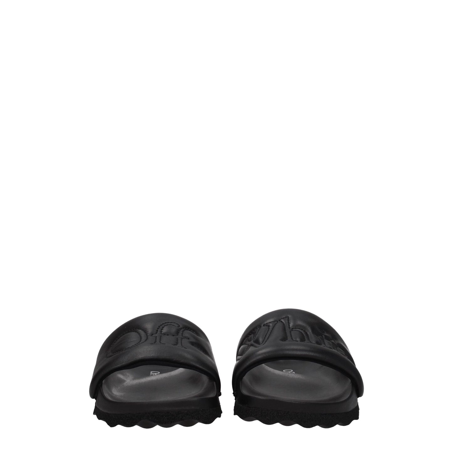 Black Leather Slippers