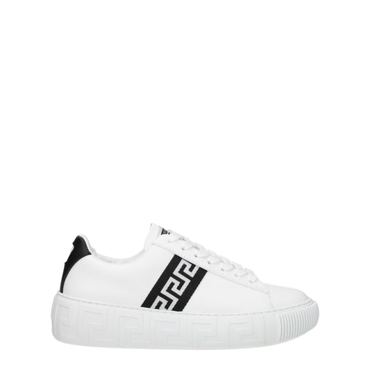 White Leather Low Top Sneakers