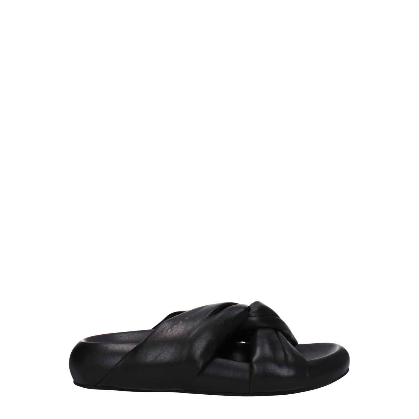 Black Leather Slippers