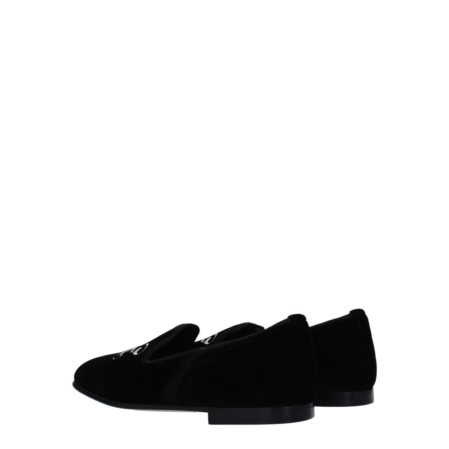 Black Velvet Slip-On Loafers