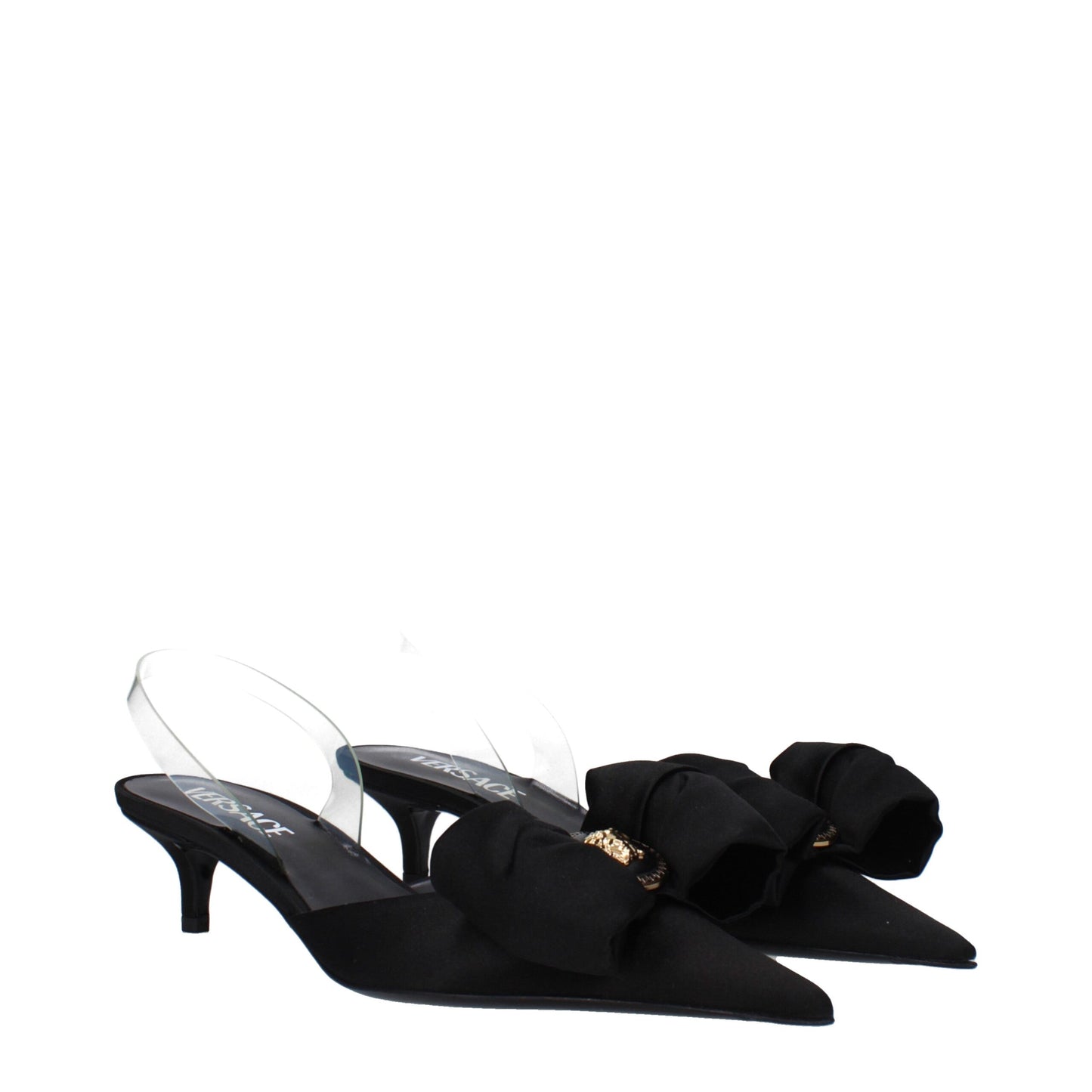 Black Satin Sandals