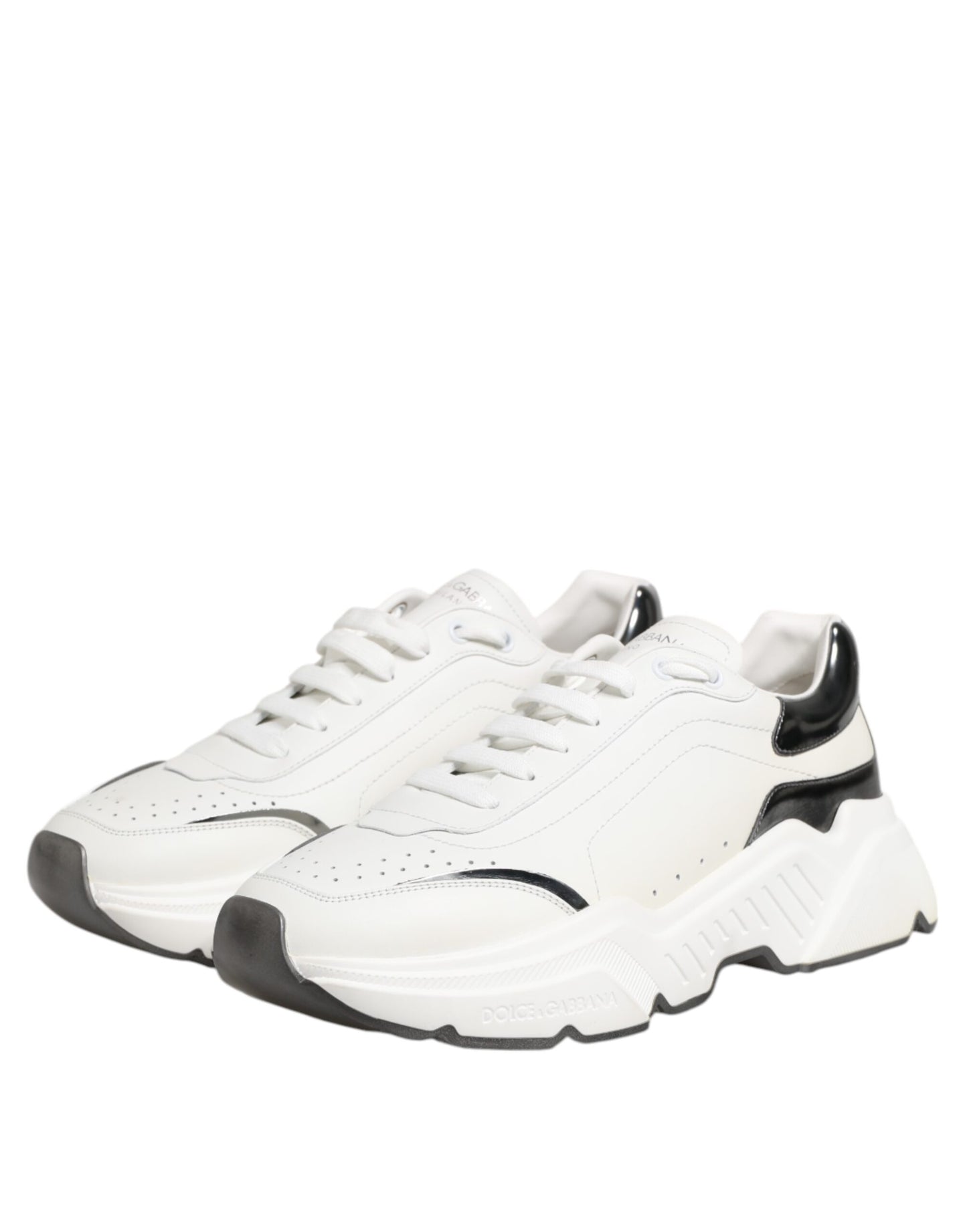 White Silver DAYMASTER Leather Sneakers Shoes