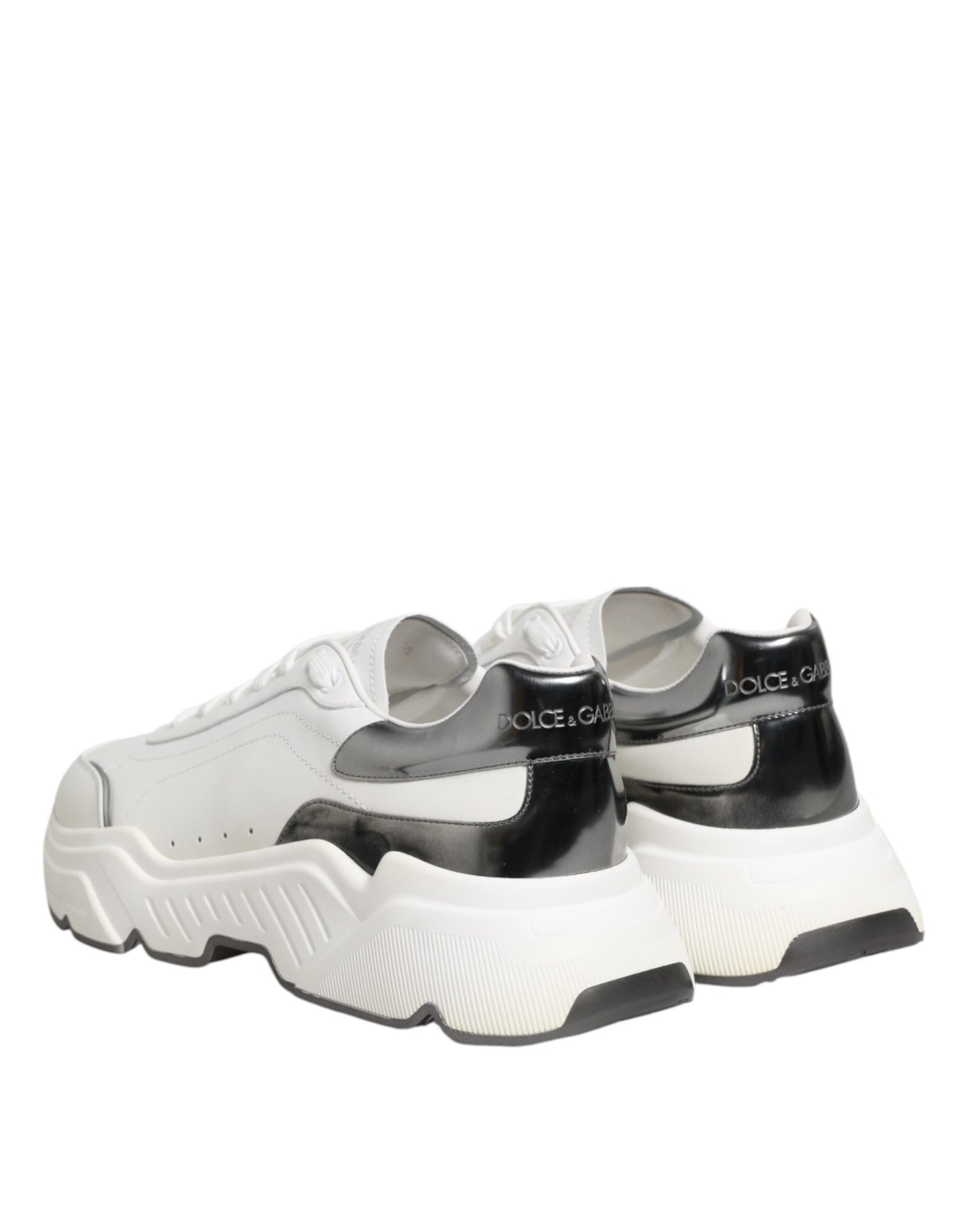White Silver DAYMASTER Leather Sneakers Shoes