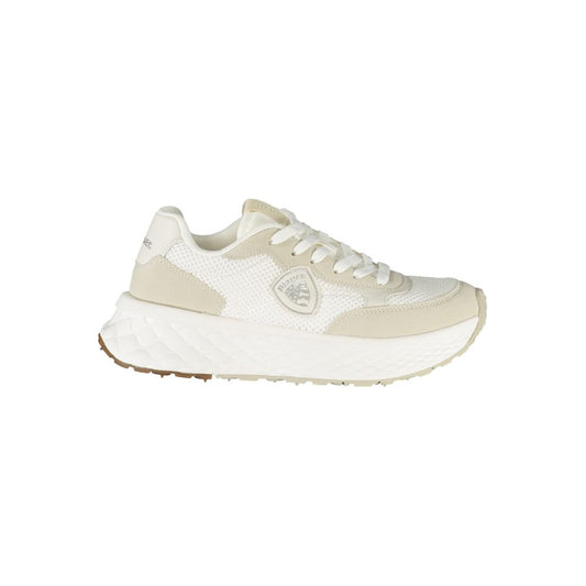 White Polyester Women Sneaker