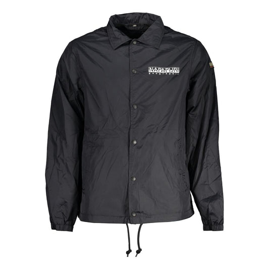 Black Polyester Men Jacket