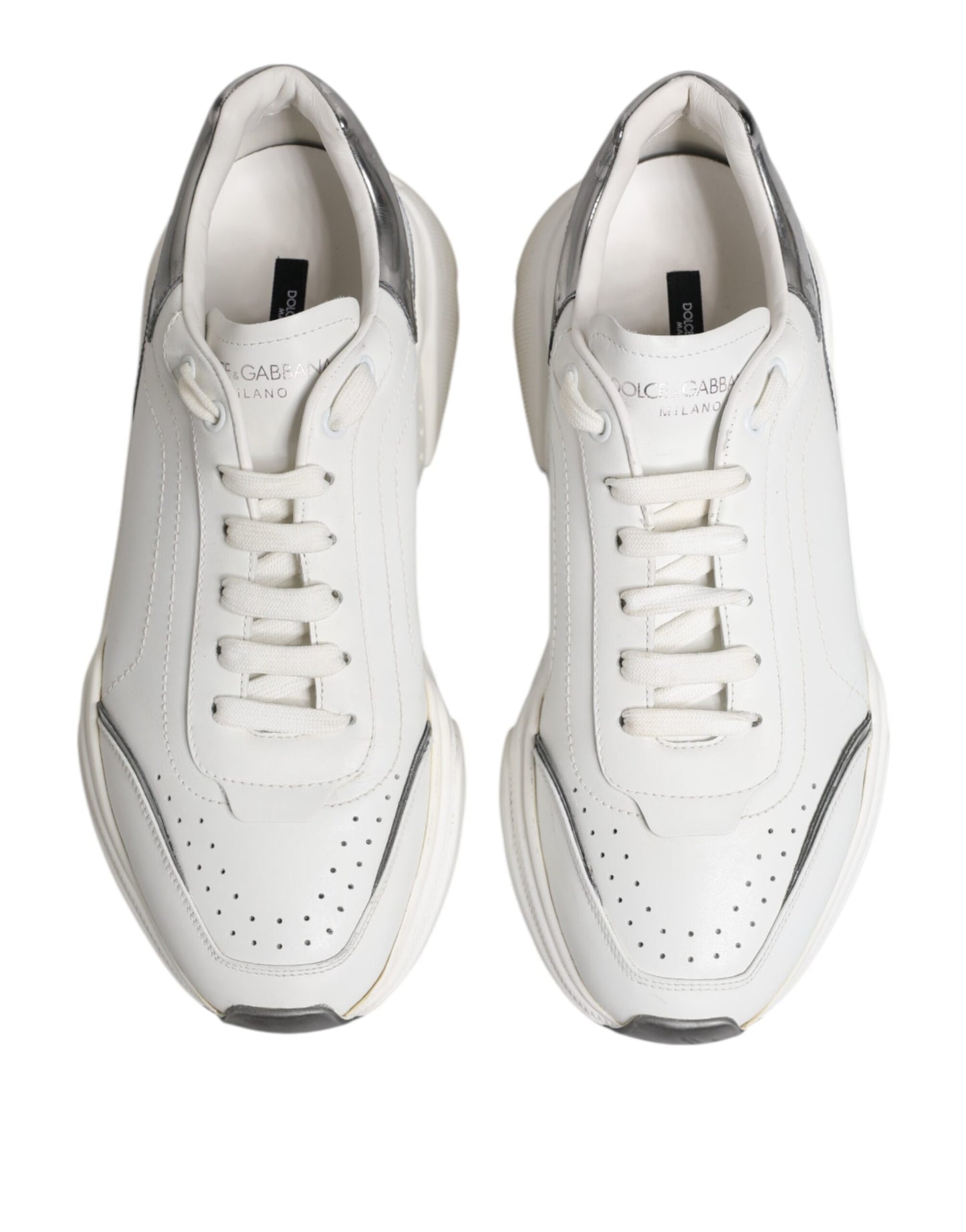 White Daymaster Leather Low Top Sneakers Shoes