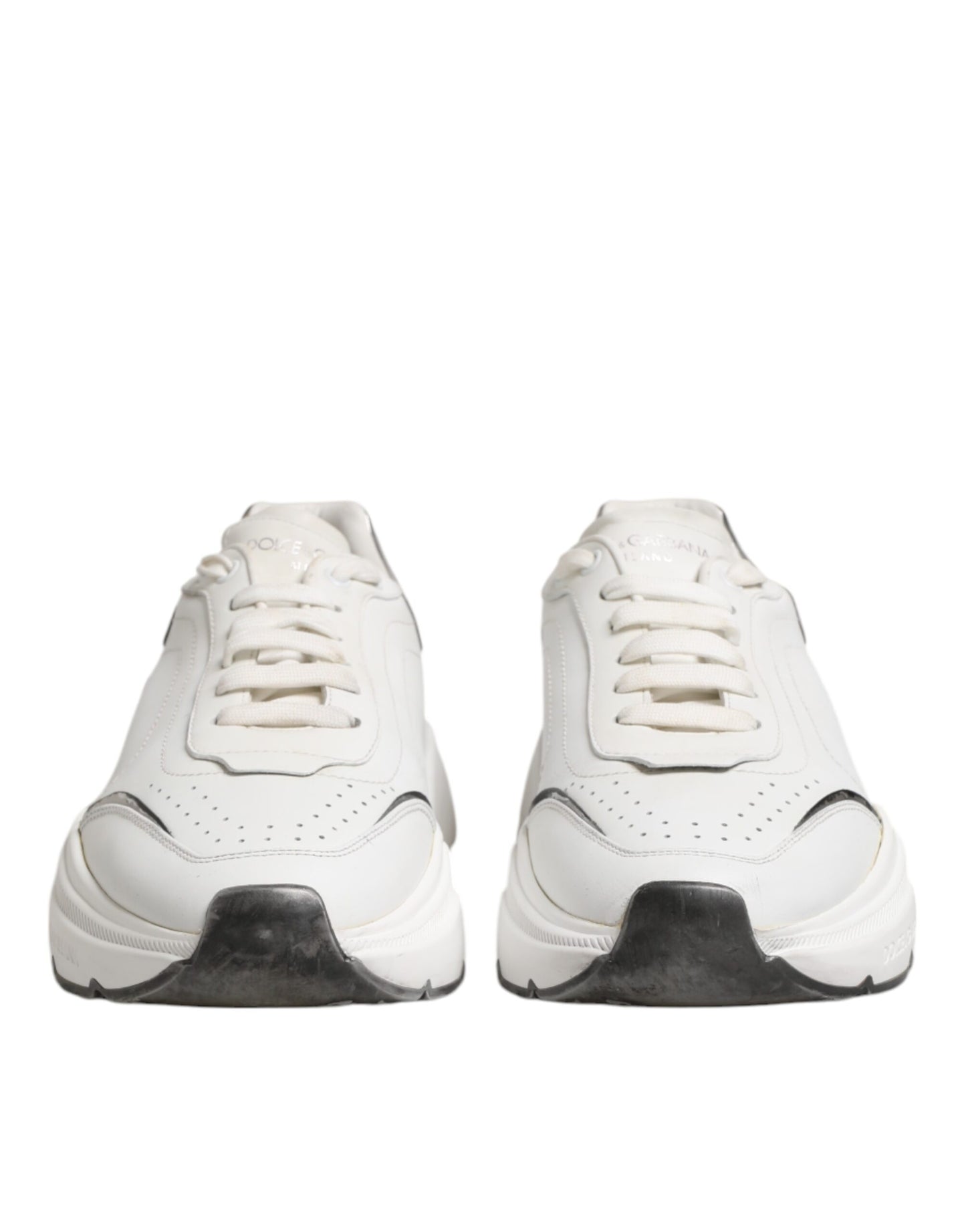 White Daymaster Leather Low Top Sneakers Shoes