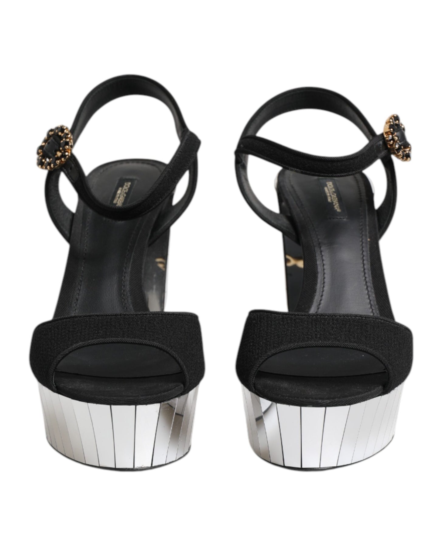 Black Crystal Ankle Strap Keira Sandal Shoes