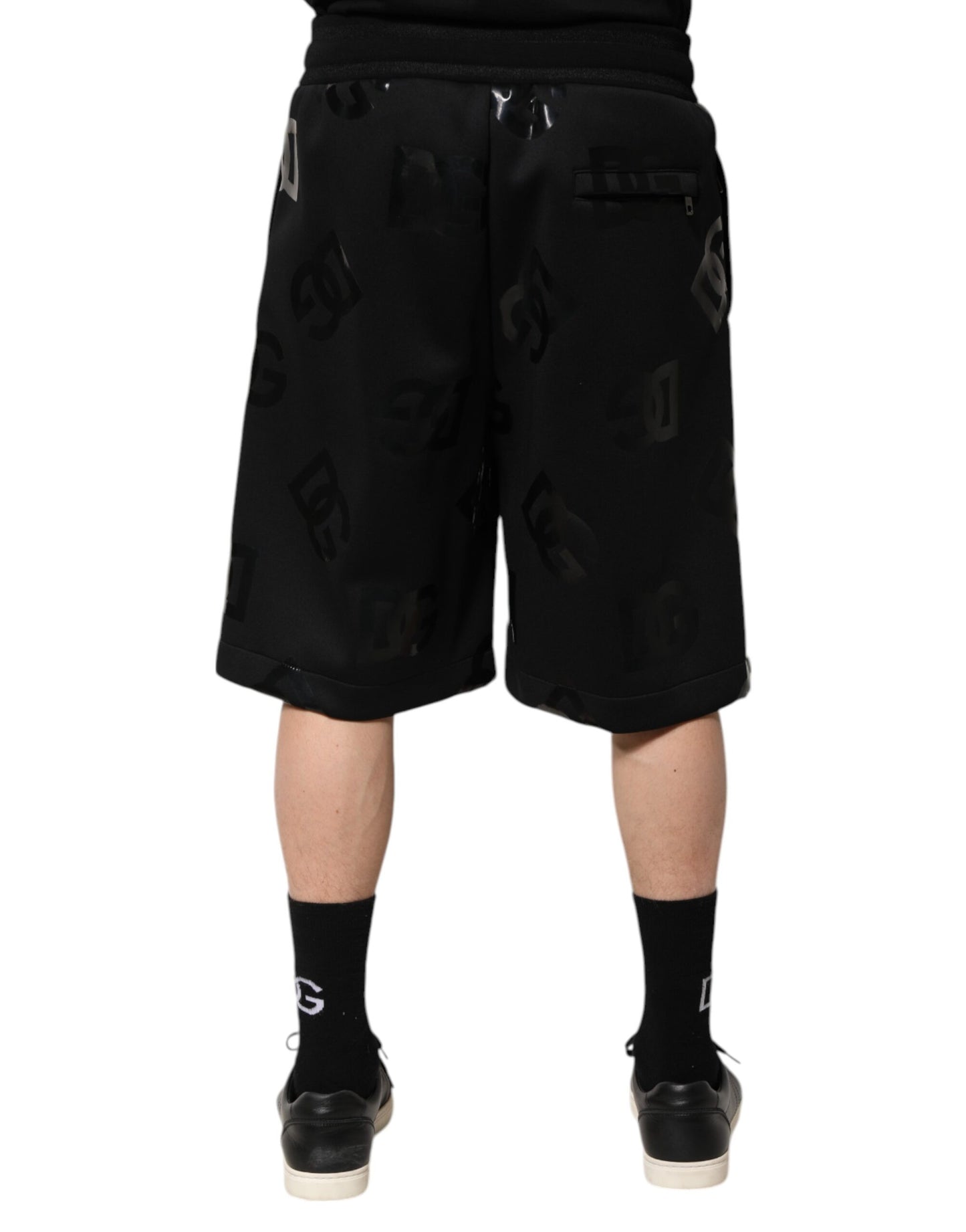 Black Logo Cotton Bermuda Sweatshorts Shorts