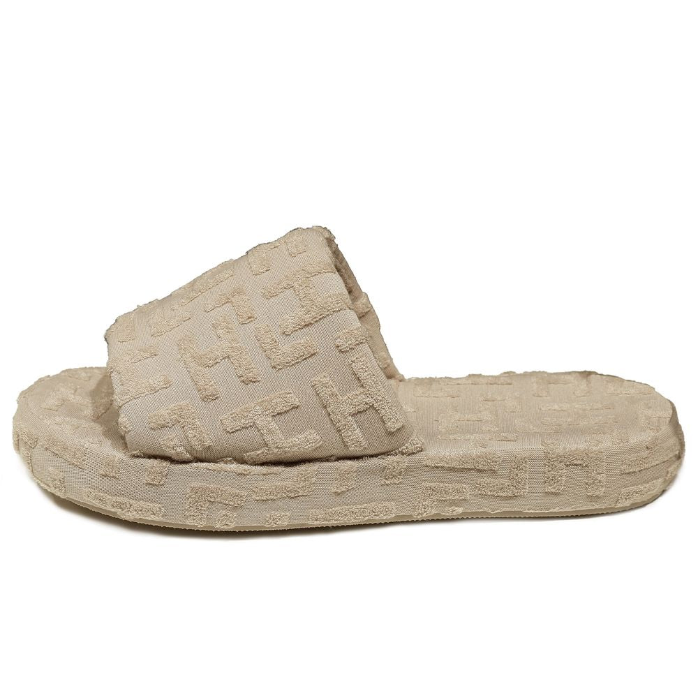 Beige Cotton Women Sandal