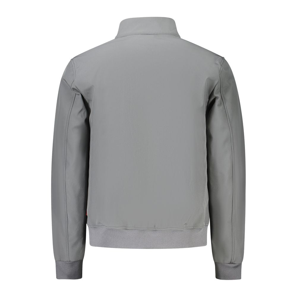 Gray Polyester Men's Jacket