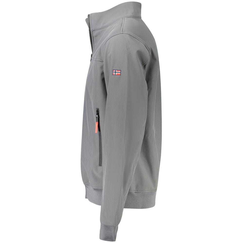 Gray Polyester Men's Jacket