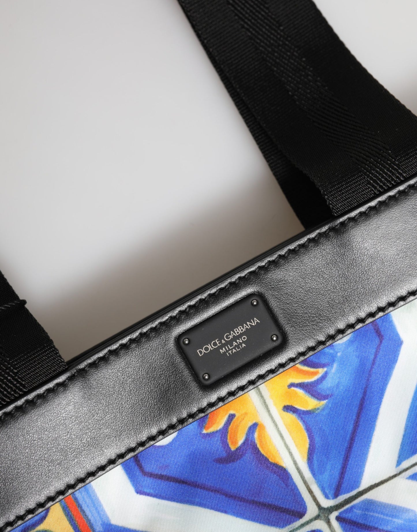 Multicolor Maiolica Print Tote Shoulder Strap Bag