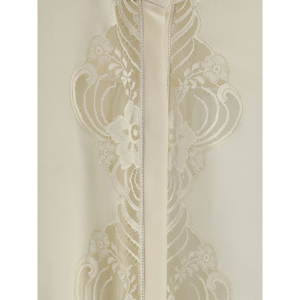 Silk georgette and lace Blouse