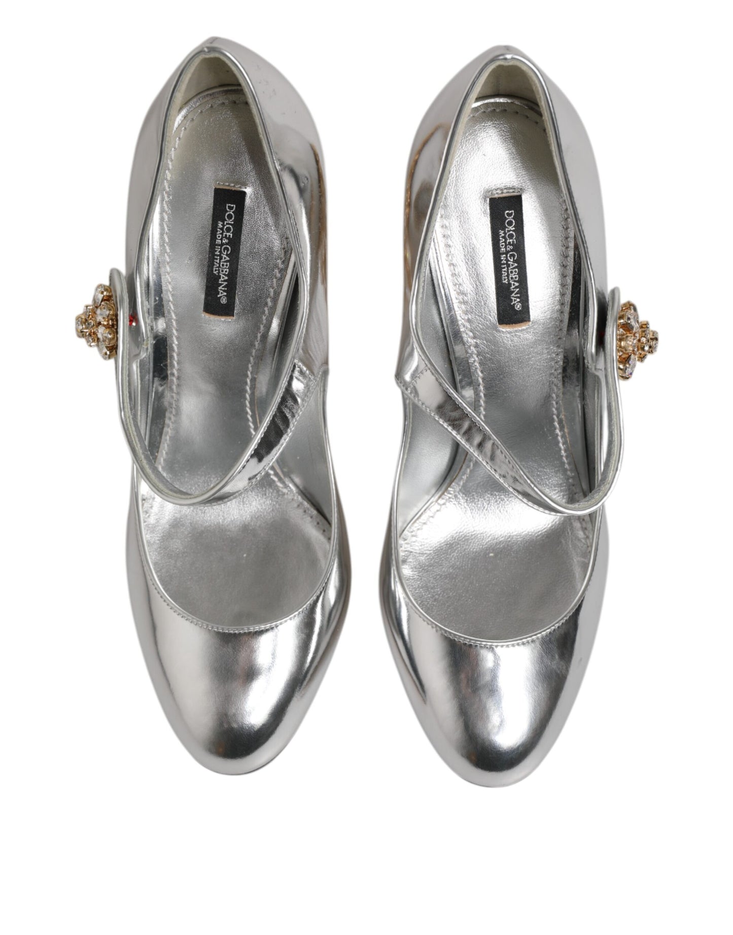 Silver Chandelier Sculpted Heel Mary Jane Pump Shoes